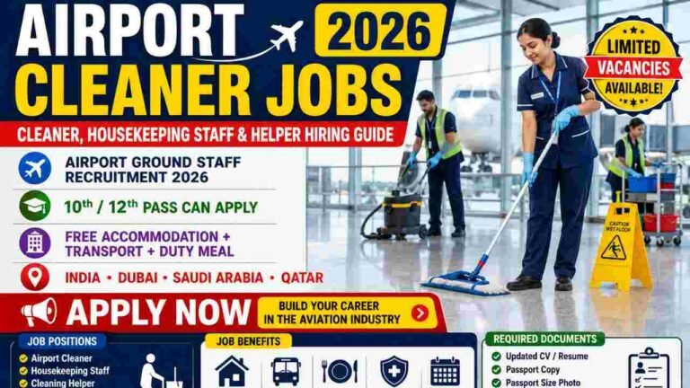 Airport Cleaner Jobs 2026 – Cleaner, Housekeeping Staff & Helper Hiring Guide