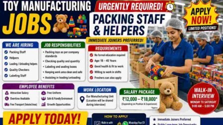 Toy Manufacturing Jobs – Urgently Required Packing Staff & Helpers