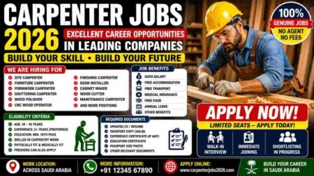 Carpenter Jobs 2026 – Furniture Work, Interior Fitting & Construction Woodwork