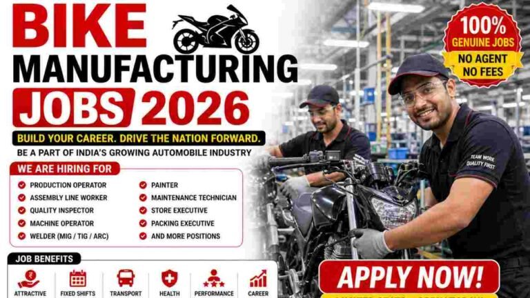 Bike Manufacturing Jobs – Assembly Worker, Helper, Machine Operator