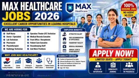 Max Healthcare Jobs 2026 – Nurse, Ward Boy, Helper & Receptionist Hiring Guide